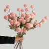 Pompon Chrysanthemum Artificial Silk Flowers 5 Heads Design Bridal Bouquet Dandelion Flower Ball Artificial Silk