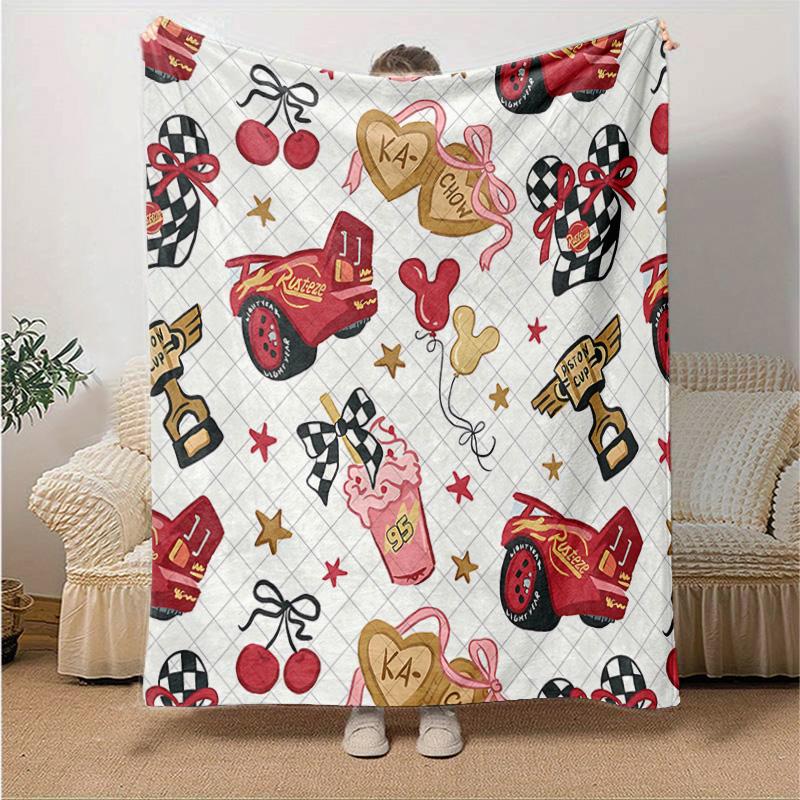 1pc Car Bridge Flannel Blanket Soft Warm Throw Blanket for Bedroom Living Room Bed Travel Camping Picnic Gift. M730033