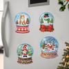 6Pcs Acrylic Christmas Santa Claus Diamond Painting Refrigerator Magnet Diamond Painting Fridge Magnet for Adults Kids Beginners