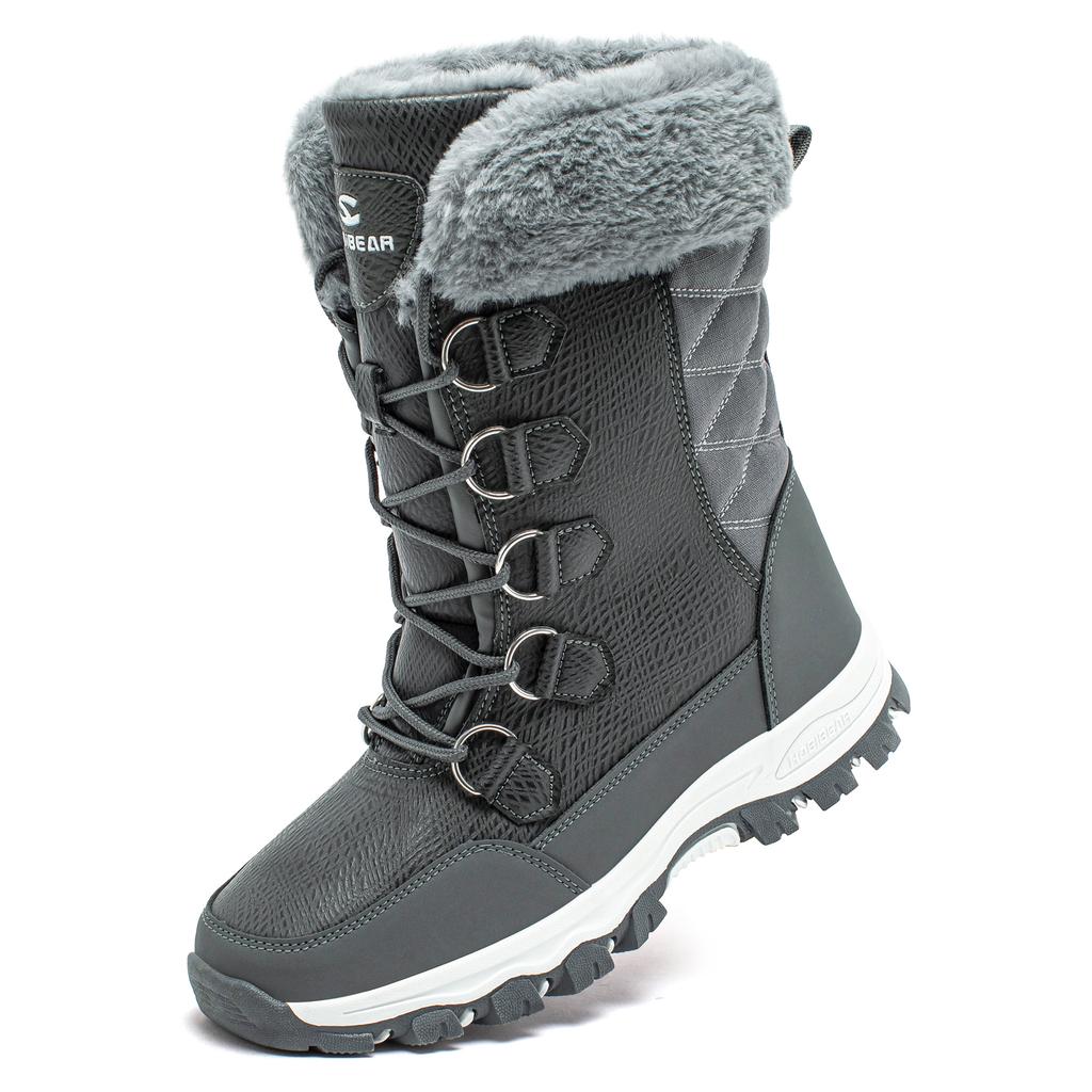 HOBIBEAR Snow Boots Women Non-Slip Outdoor Shoes Winter Waterproof Snow Boots Warm Fur Lined Comfortable Shoes for Women