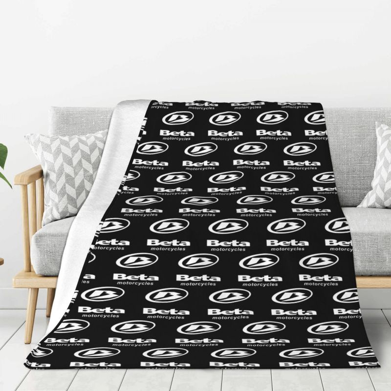 Custom Betas Motorcycles Racing Logo Blankets Warm Flannel Throw Blanket for Bedding Couch Quilt