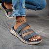 Ladies' Multi-color Elastic Ribbon Slippers with Velcro Adhesive Soft Sole Outdoor Walking Slippers