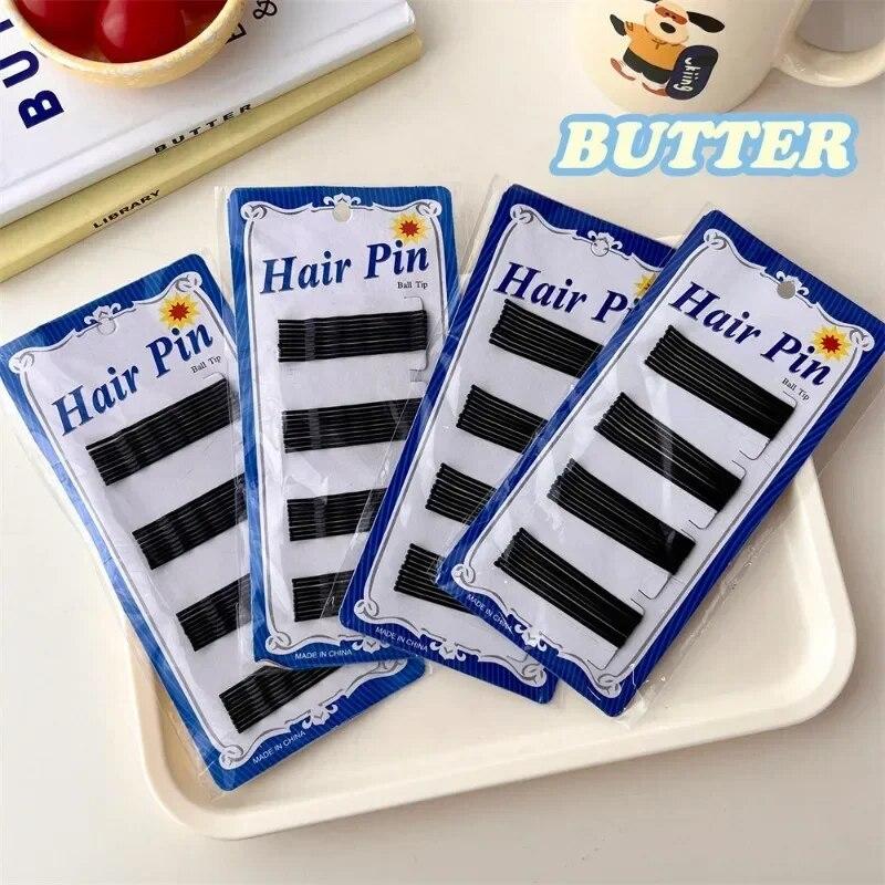 

Черные металлические зажимы с одной линией, 36 шт./компл., аксессуары для укладки волос унисекс, волнистая прямая заколка-заколка, заколка для волос, заколка для волос