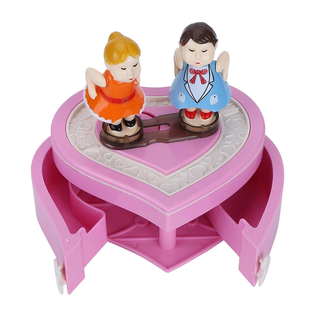 Cute Lovely Kissing Lovers Music Box Musical Jewelry Box Birthday Gift Home Table DecorationPink