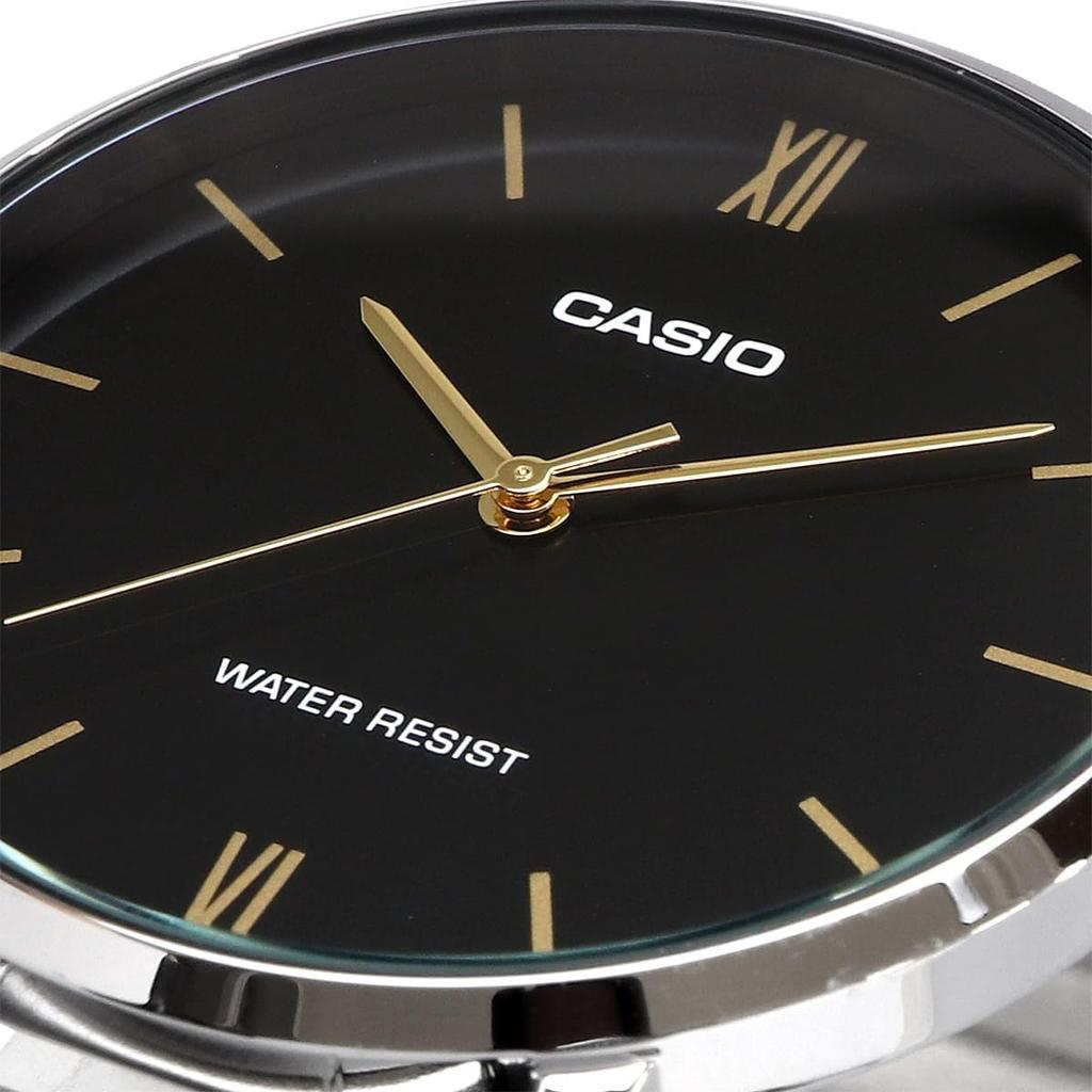 CaSio Men S Quartz Watch Black Metal Band Black Mtp Vt01d 1b