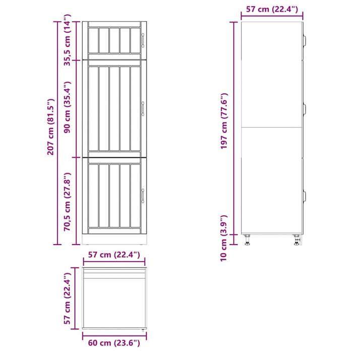 VidaXL Kitchen Cabinet Lucca White Engineered Wood, Tall Kitchen Cabinet, Freestanding Kitchen Cabinet, Cupboard 853867