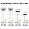 20 Oz Skinny Replacement Lids Tumbler Replacement Accessories Lids Plastic Splash Resistant Lids Covers Spill Proof Skinny