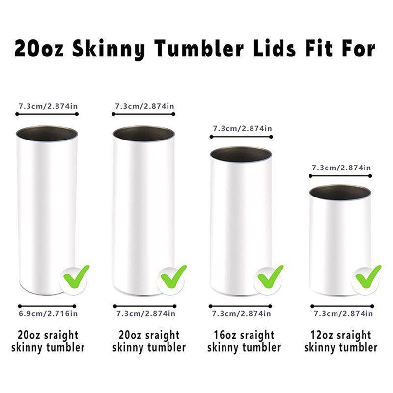 20 Oz Skinny Replacement Lids Tumbler Replacement Accessories Lids Plastic Splash Resistant Lids Covers Spill Proof Skinny