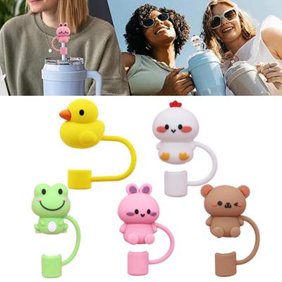 4/5 יחידות כיסוי קש סיליקון כובע כוס כוס כוס קש כוס כוס קש מתאים לכוס 30 ו-40 עוז עם ידית 10 מ"מ 0.4 אינץ' עמיד בפני אבק מכסי קש לשימוש חוזר