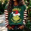 Women's Long Sleeve Neck Pullover Sweatshirt with Christmas Holiday Print for Casual Daily Wear