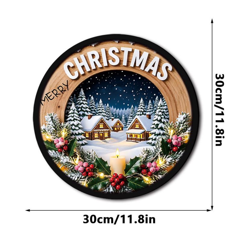 Wooden Christmas LED Hanging Ornament Decor Window Door Tree Festival Display