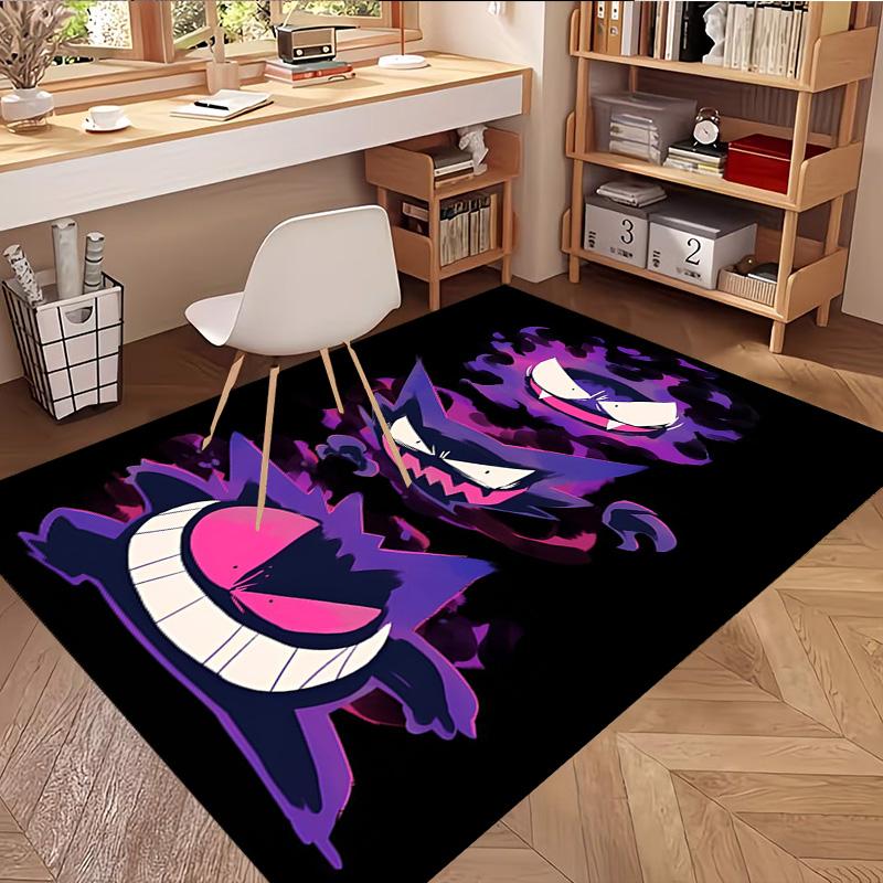 Gengar Print Rug, Washable Floor Carpet, For Entryway Dorm Laundry Room Office Study, Home Decor Birthday Christmas Gift