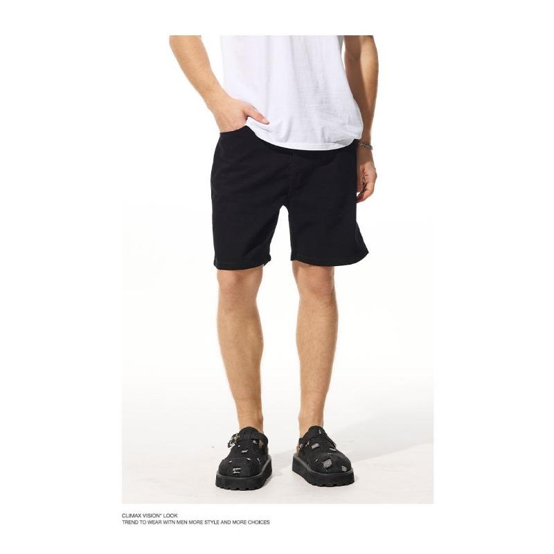 

Новый летний стиль Белые свободные прямые джинсовые шорты Мужские шорты до колена Средние шорты 40 чёрный