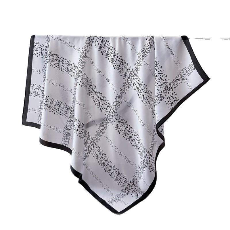 Fashion Retro Imitation Silk Printing Large Square Scarf Silk Scarf Shawl Headscarf Beach Scarf Neck Protection Scarf Women