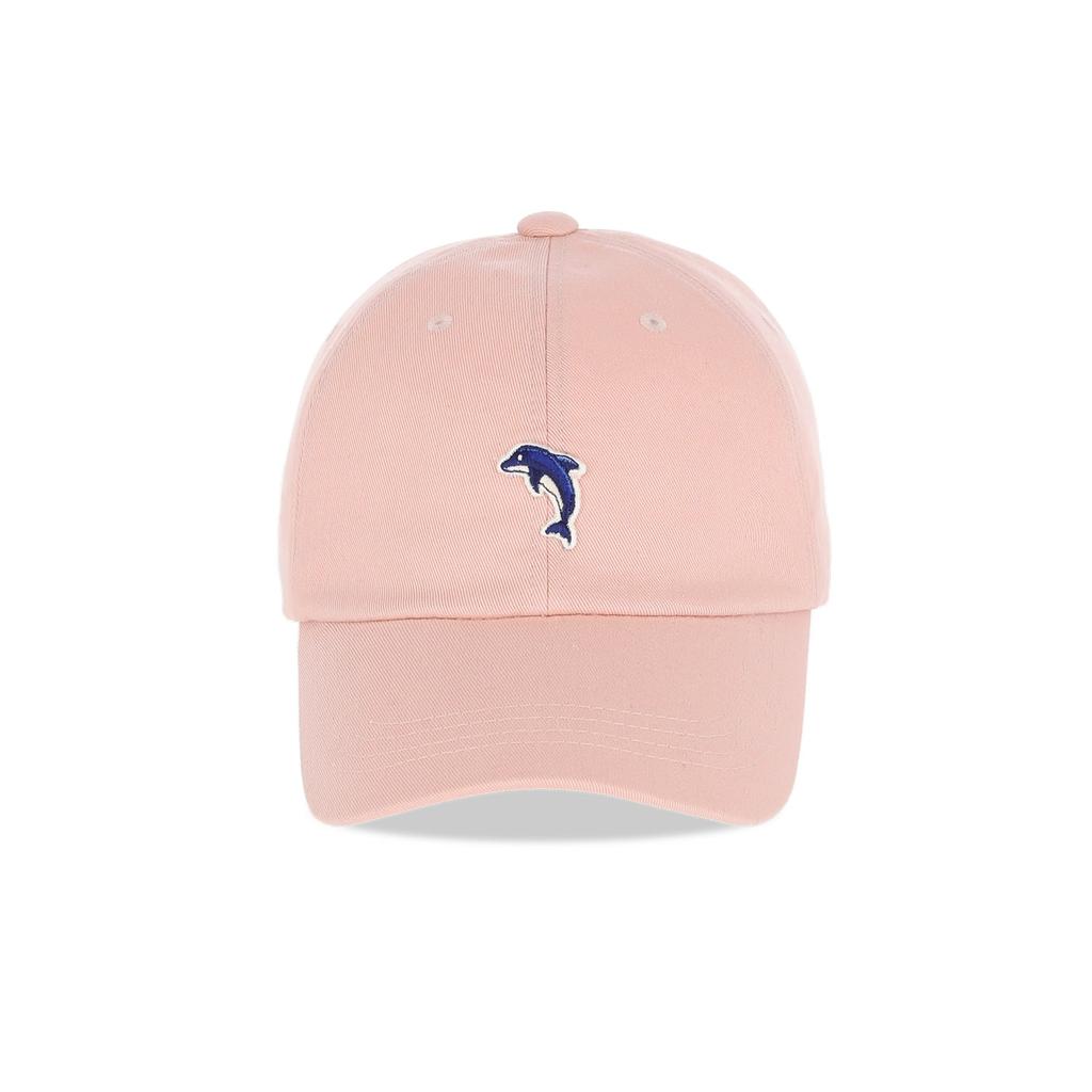 DOLPHIN WAVE APPAREL Dolphin Mini Embroidered Ball Cap Light Pink