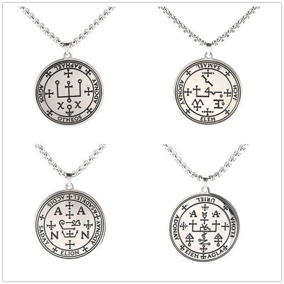 Archangel Raphael Pendant Necklace Stainless Steel Long Chain Talisman Amulet SAMAEL Gabriel Uriel Arch Angel Jewelry