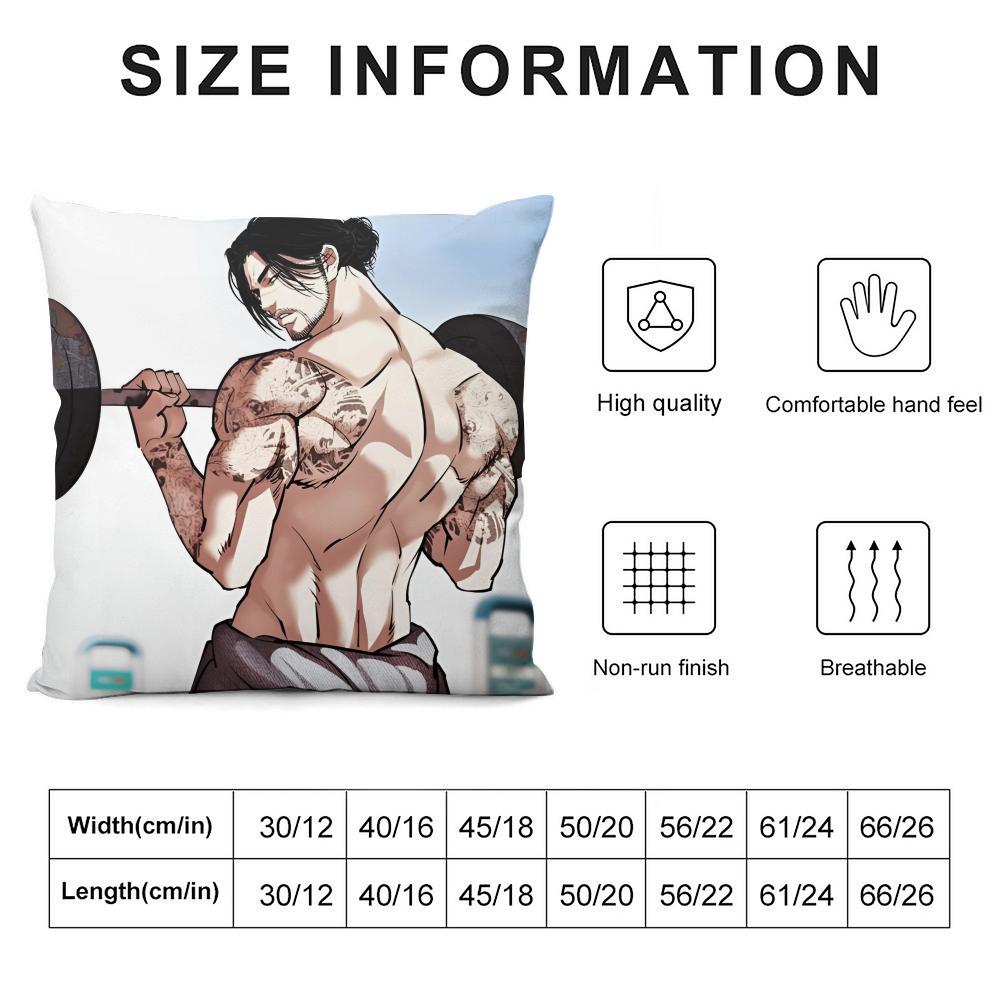 Korea Anime L-Lookism Cushion Cover Soft Plush Fabric Double-Sided Printed Sofa Cushion Cover For All Seasons Home Decor Gift