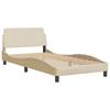 Bed Frame Without Mattress  Hvar  Cream 100x200 Cm Fabric