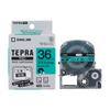 Genuine King Jim Tepra PRO Tape 36mm Magnetic Green SJ36G Cartridge, Tape, Label/Black Text, 1.5m Length,