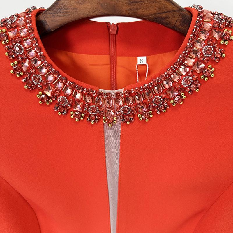 High Street Fashion Spring 2026 Rhinestone Mesh Beaded Vest Dress