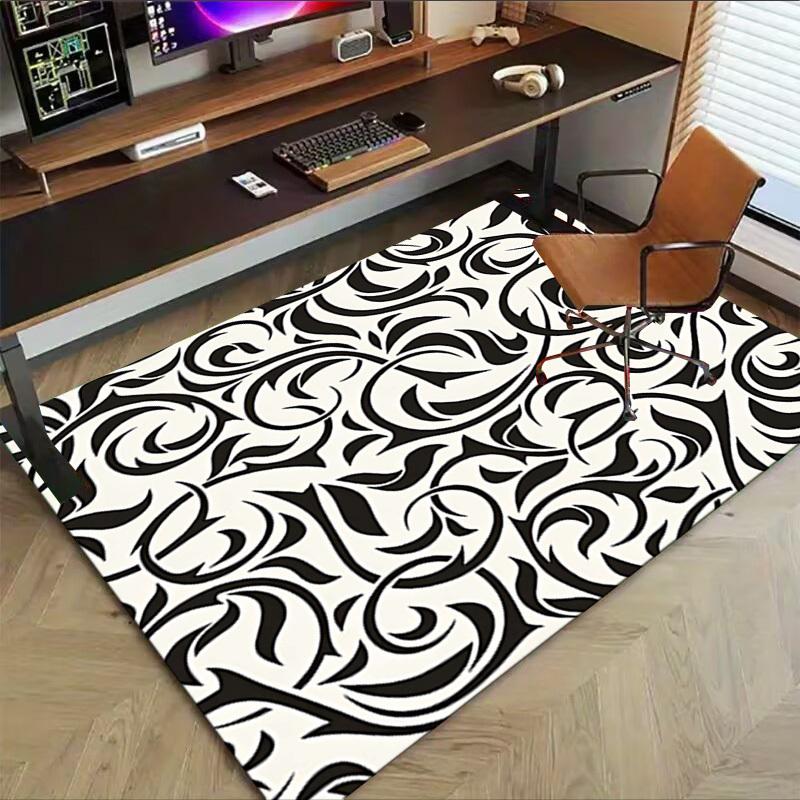 1PC Floral Pattern Non-Slip Floor Carpet Compatible for Office&Living Room&Dining room - Flat-Weave Machine- Soft & Pattern-E308