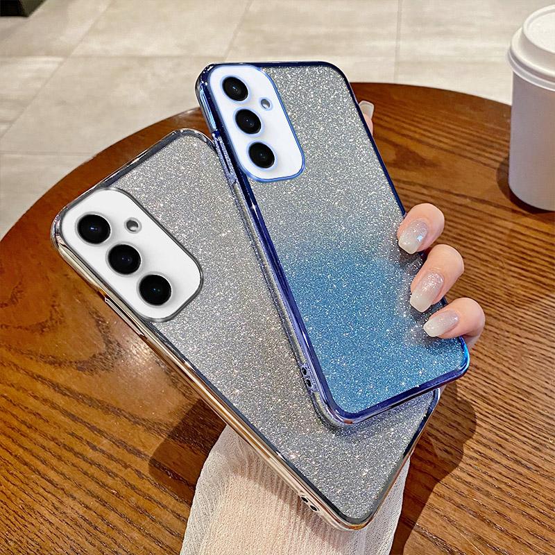 Glitter Electroplated Phone Case For Samsung Galaxy S25 Plus S25 Edge Silicone Soft TPU Fashion Back Cover S25 Ultra S25 FE Case