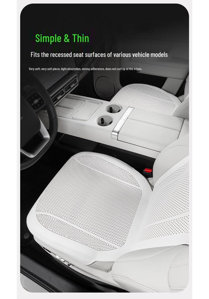Universal Perforated Breathable Car Seat Cushion for Five-Seat Vehicles - Year-Round Ventilation