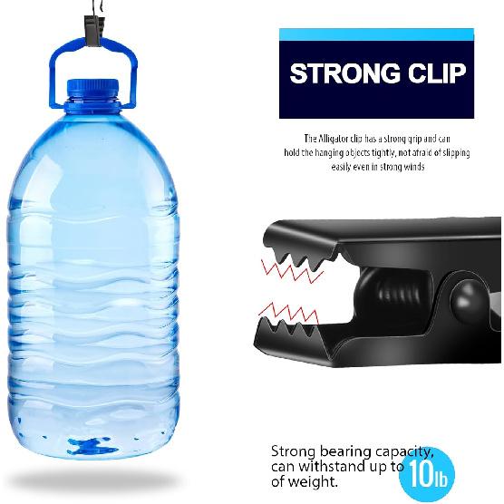 Teenitor 50 Pack Small Curtain Clips Curtain Hooks, Stainless Steel Clips for Hanging Outdoor String Lights, Art Craft Display, Black