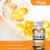 Capsule di Vitamina D3 + K2, con Olio di Cocco Biologico, - Supporto per la Salute delle Ossa, Supporto al Sistema Immunitario, Supporto alla Salute Cardiovascolare
