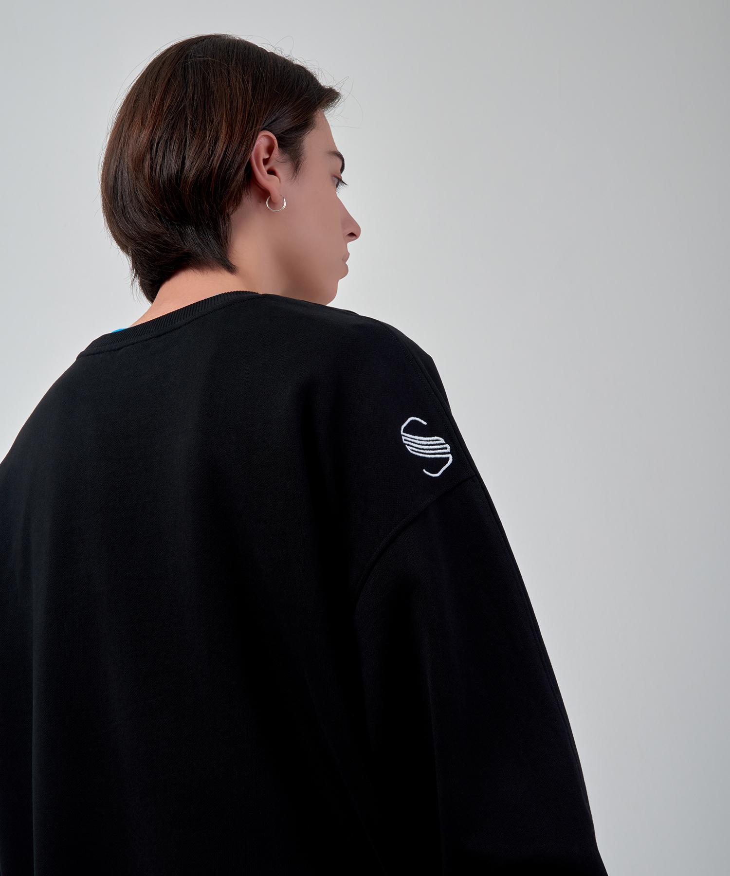 Ssql Унисекс Вышитая Толстовка Zoc_02_Черный_Большой Black/Large