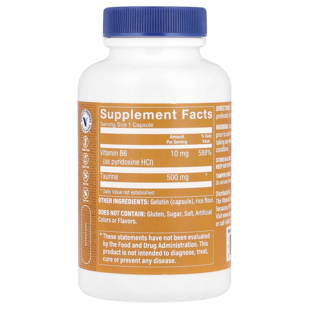 Taurine, 500Mg, 100 Capsules