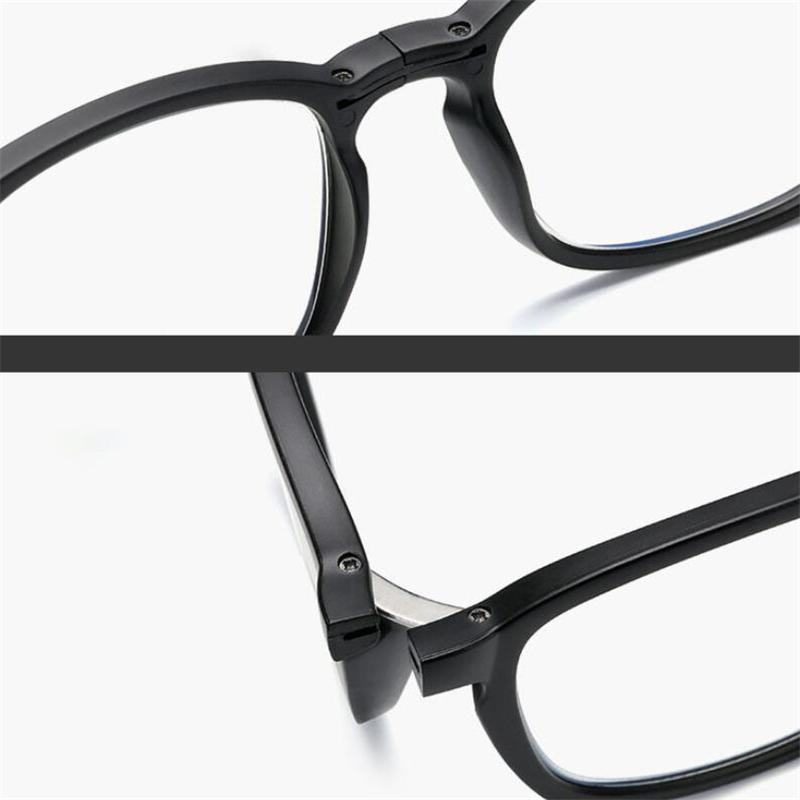 Folding Photochromic Glasses Retro Gray Square Prescription Eyewear Diopter 0 To -6 0 for Nearsighted