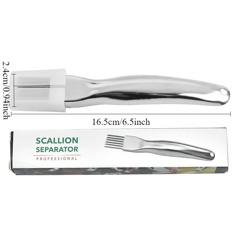 304 Stainless Steel Chopped Green Onion Knife Scallion Slicer Vegetable Shredders Slicer Curved Handle Design Kitchen Gadgets