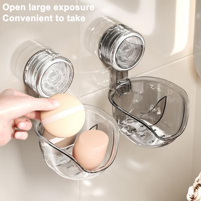 Koupelnový úložný stojan Organizér na make-up Silná nosnost Průhledný design Snadná instalace Nástěnný držák na přísavku Krabička na mýdlo do sprchy