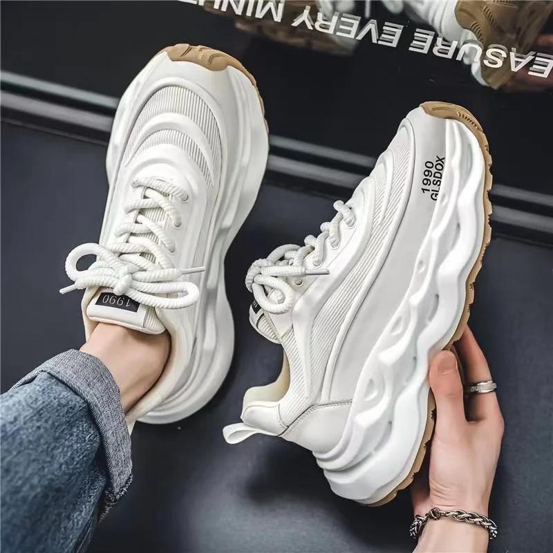 FashionCasual Mens Shoes Sneakers Mesh Increased Internal Platform Designer Chunky Male Man Sneakers Shoes for Men Women Men Shoes