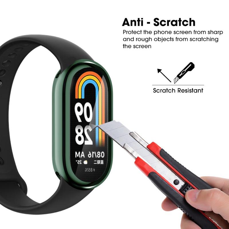 Soft Protective Cover for Xiaomi Mi Band 8 Case Full Screen Protector Shell Bumper Plated Case SmartWatch Accessories for Xiaomi