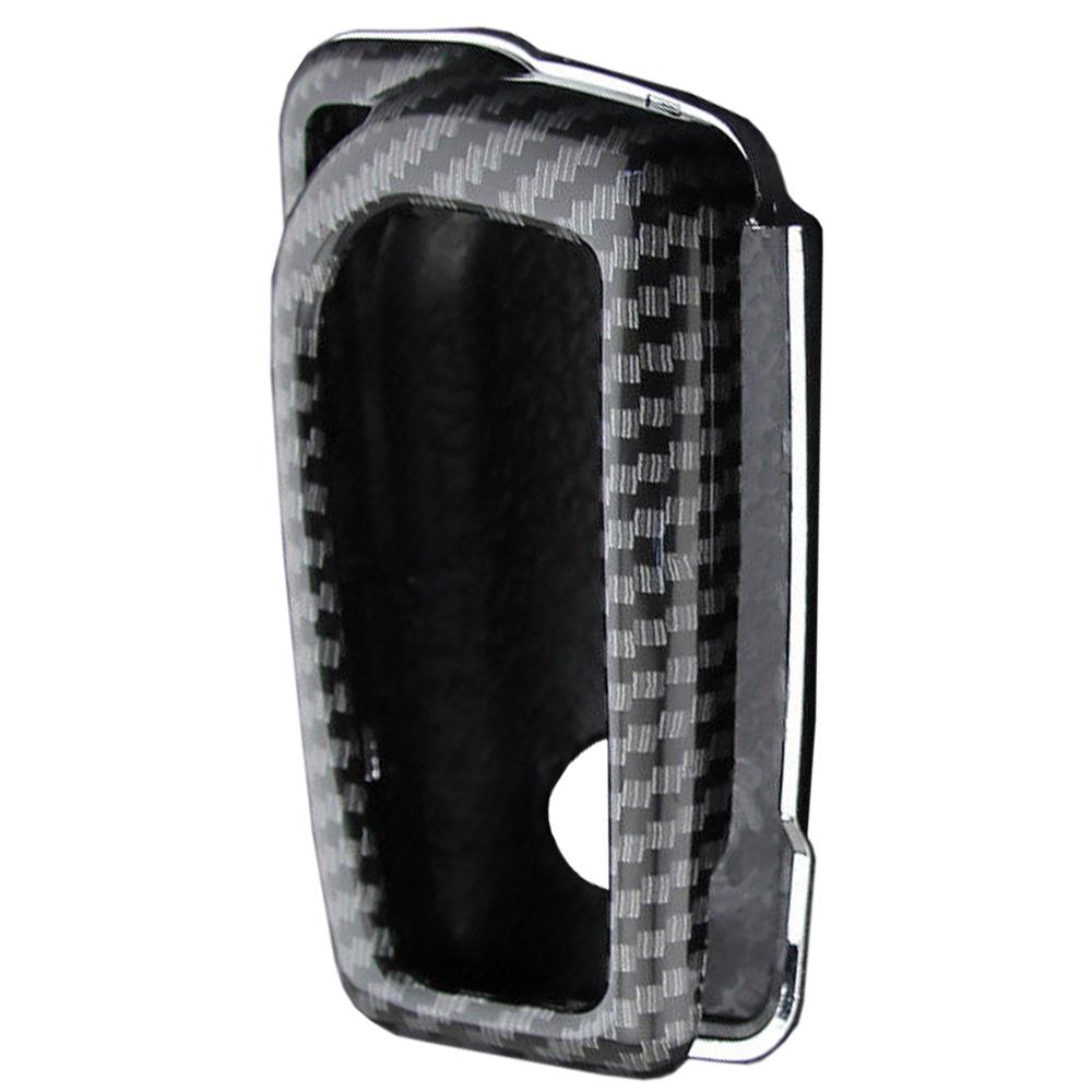 Carbon Fiber Style Car Key Fob Case Cover Shell with Keychain For Toyota RAV4 Camry C-HR Corolla Hatchback