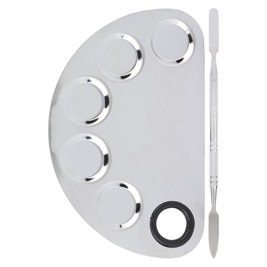 Makeup Mixing Palette Stainless Steel Spatula Paint Pigment Lipstick Color Blending Plate