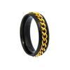Stainless Steel Rotatable Chain Couple Ring Anxiety Multifunctional  Fashion 6mm Fidget Spinner Rings Power Sense Gifts