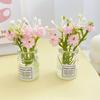 Mini Flower Vase Refrigerator Magnet with Fake Flower 3D Miniature Plants Vase Fridge Magnet Home Office Kitchen Decoration