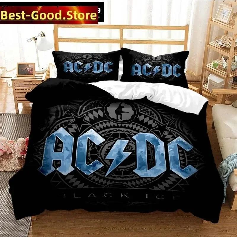 Fashion AC DC Rock Band Bedding Set Printed Bed Set With Pillowcase Bed Duvet Cover Soft Single Double Queen Super King Size