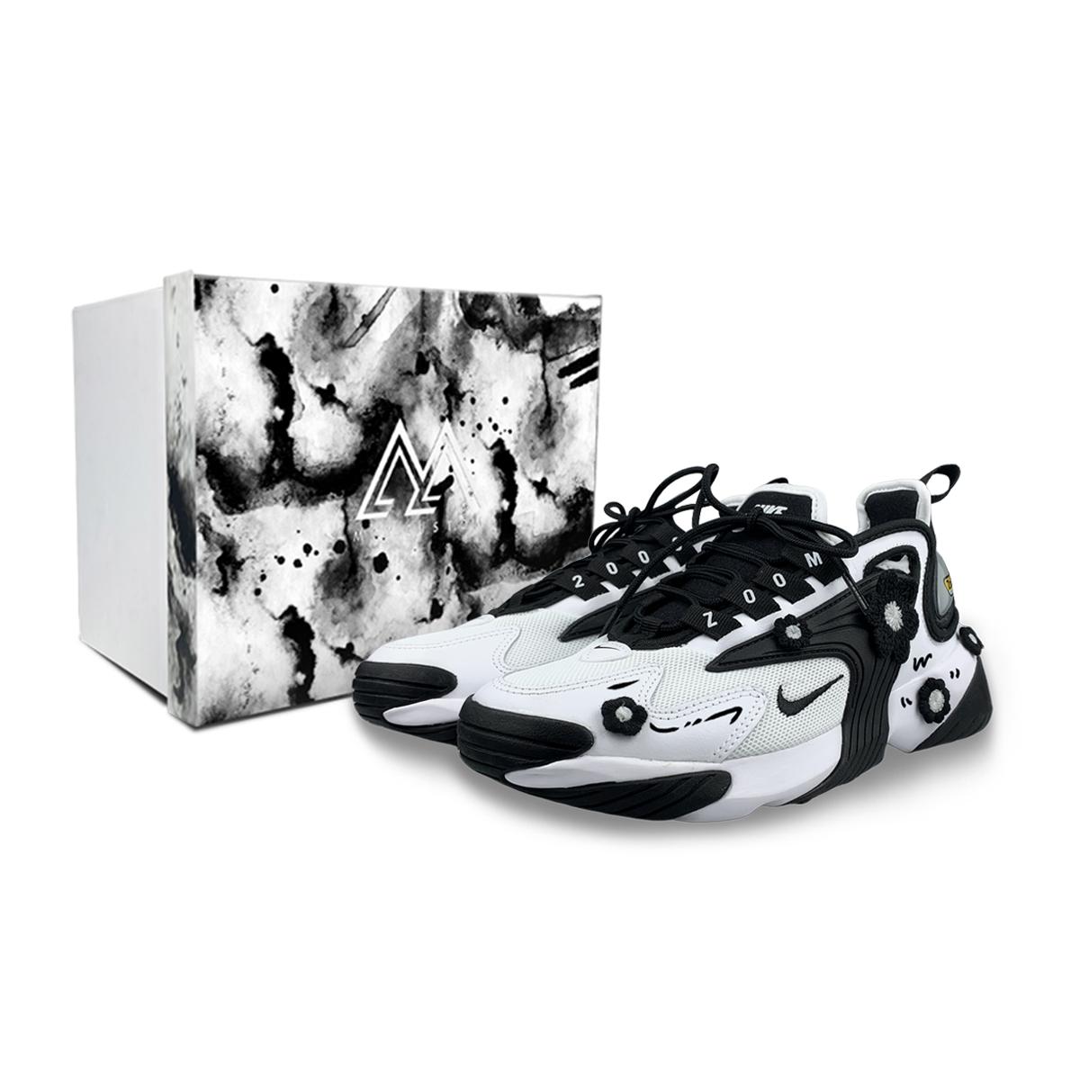 

Nike Zoom 2K Cushioning Slip Resistant Breathable Mid top Running Shoes Unisex Black White AO0354-100(Team1265-BOX) 37.5