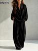 Women's Autumn New Style Casual Fashion Velvet Long Sleeve Pants Set