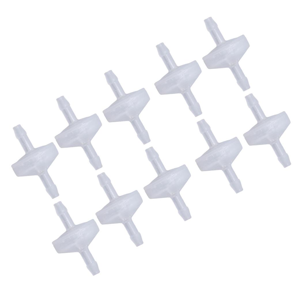 10PCS Barb Check Valve PP Plastic Ozone Resistant Diaphragm Single Way Water Stop Valve 3mm Translucent