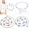 Blue Metal Waist Chain For Women Fashionable Summer Accessory