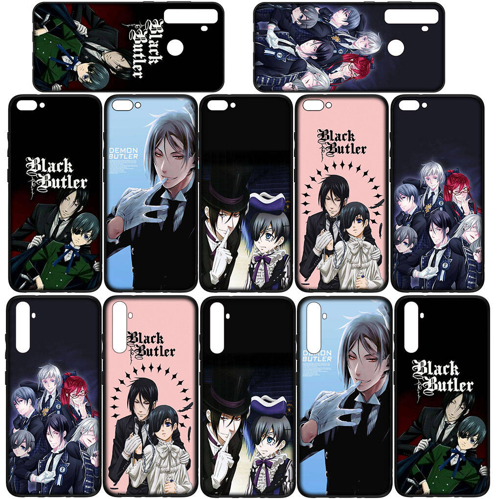 Phone Case for Samsung Galaxy S25 S23 S22 S21 S10 S24 Ultra FE A05 A06 A15 A16 A36 A37 A35 A54 A55 A56 A57 A25 A26 A53 A17 Cartoon Black Butler Cover
