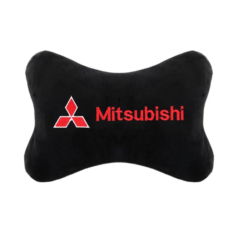 Autonekkussens Pak Hoofdsteun zacht Korte pluche Universeel Voor Mitsubishi Lancer Asx Outlander Pajero l200 Galant Autokussen