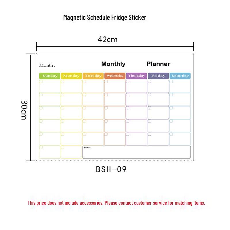 Adesivo Personalizzato Lavabile Magnetico in Acrilico per Calendario da Frigorifero.