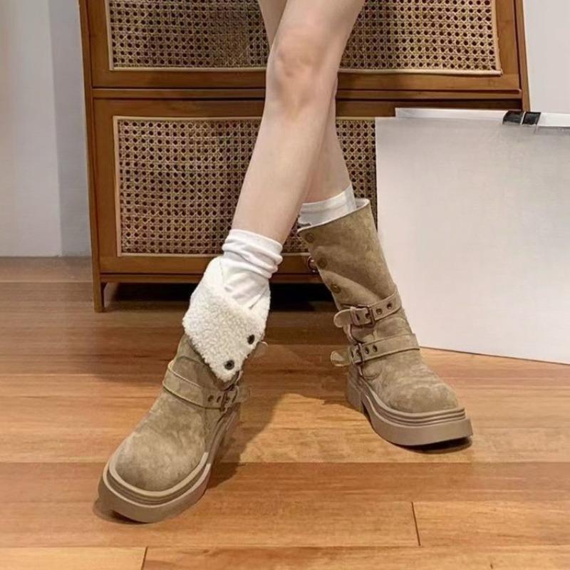 High-top Shoes, Woolen Boots, Women's New Style, Thickly Padded Boots