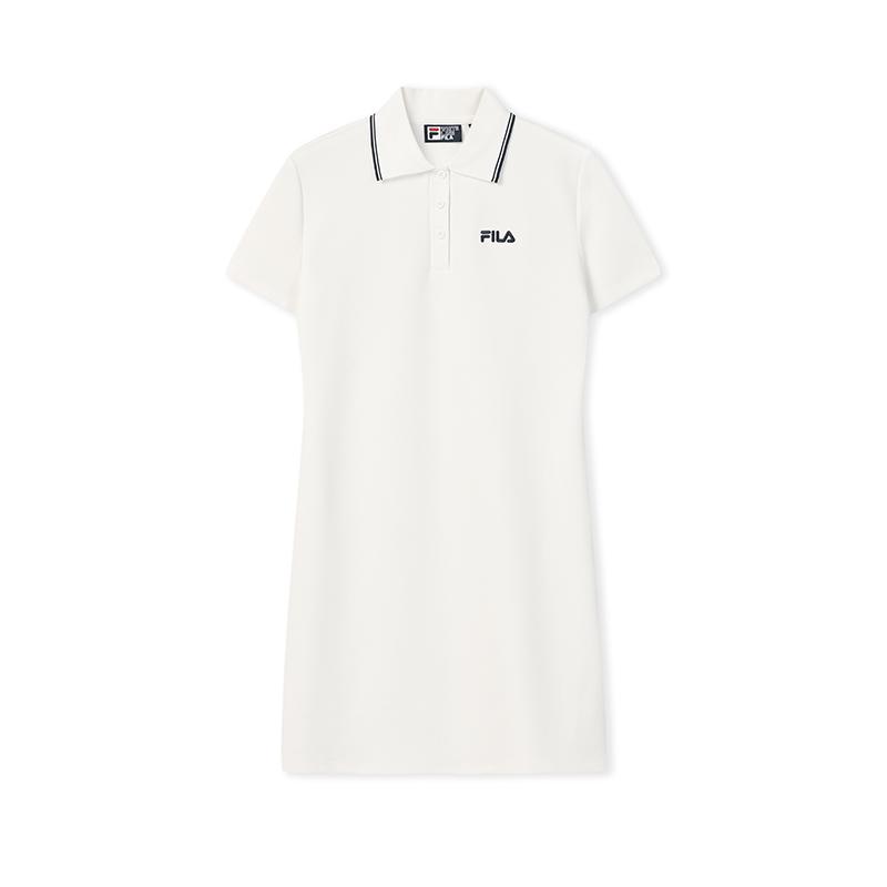 

Fila Оригинальное Модное Простое Базовое Классическое Ретро Повседневное Свободное Универсальное Удобное Платье с Воротником-Поло с Коротким Рукавом Женские платья F51W629306FWT S